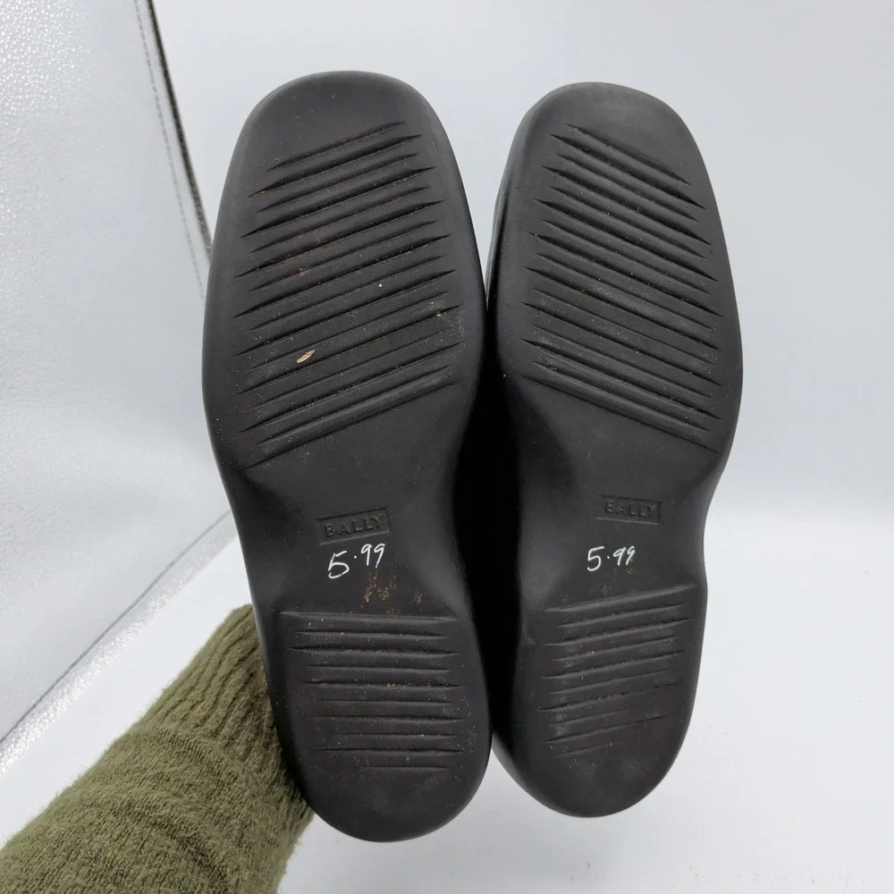 Bally Fisto Mens Black Leather Penny Loafers Size‎ 7.5 D Made in Italy Slip On
